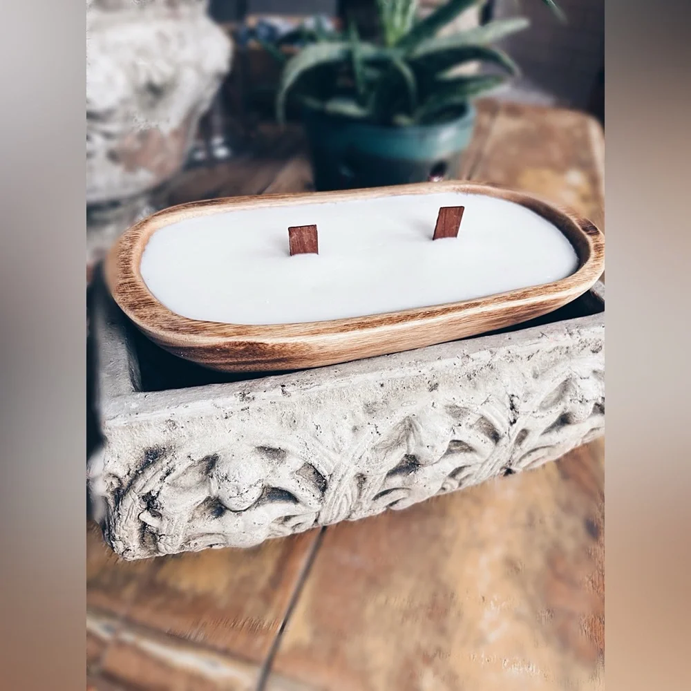 Candle Soy  Reusable Wooden Dough Bowl